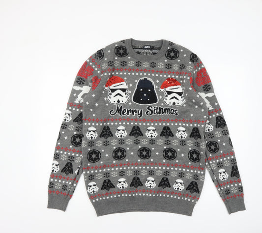 Tu Men’s Grey Star Wars Christmas Pullover Jumper L