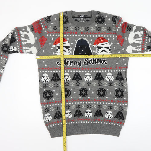 Tu Men’s Grey Star Wars Christmas Pullover Jumper L