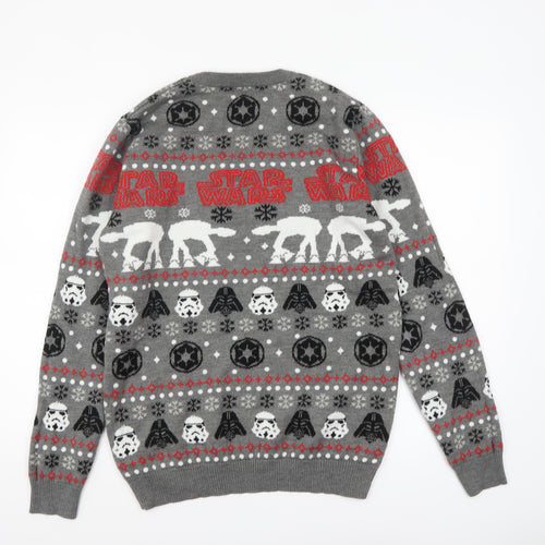 Tu Men’s Grey Star Wars Christmas Pullover Jumper L