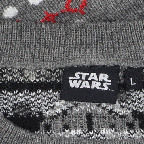Tu Men’s Grey Star Wars Christmas Pullover Jumper L