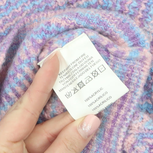 Motel Women’s Multicoloured Knit Crop Jumper XS Crew Neck Pullover