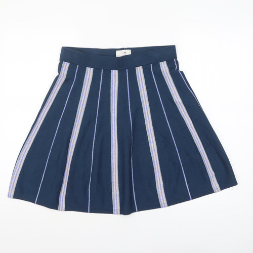 Nümph Women’s Blue Striped A-Line Knit Skirt Size M