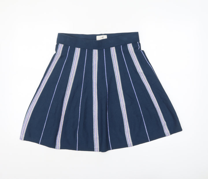 Nümph Women’s Blue Striped A-Line Knit Skirt Size M