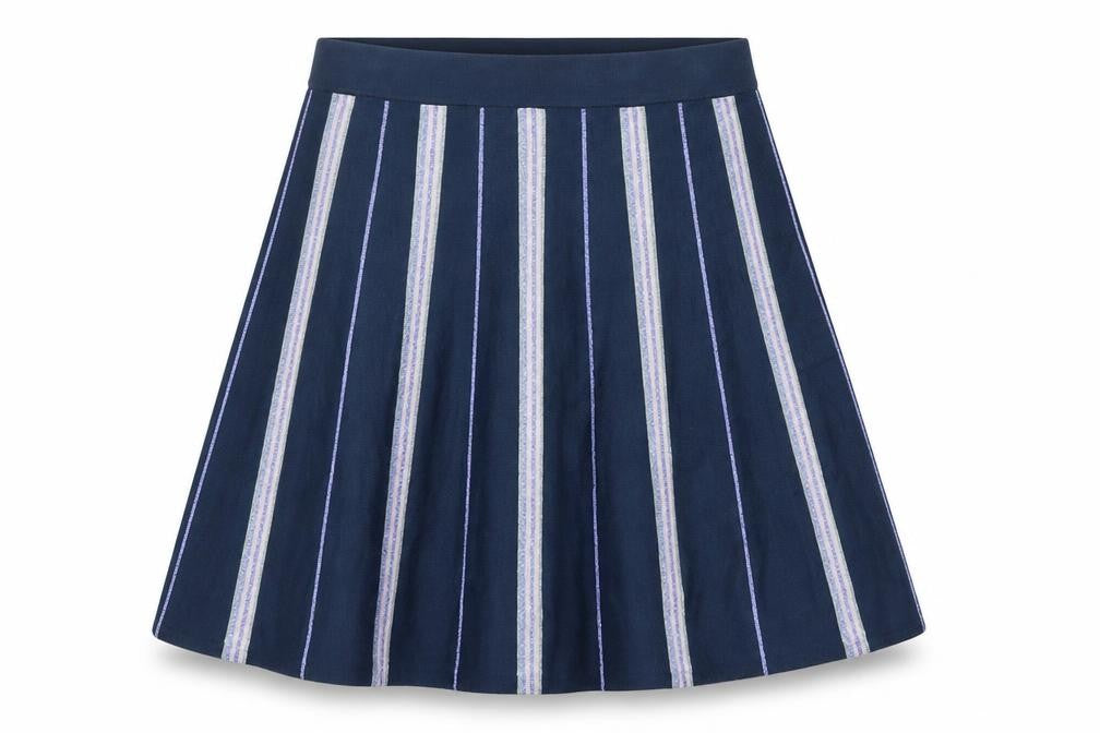 Nümph Women’s Blue Striped A-Line Knit Skirt Size M