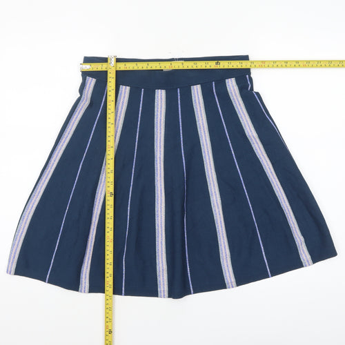 Nümph Women’s Blue Striped A-Line Knit Skirt Size M