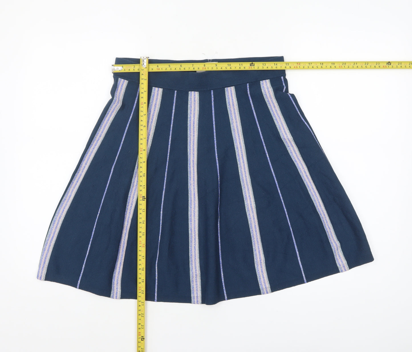 Nümph Women’s Blue Striped A-Line Knit Skirt Size M