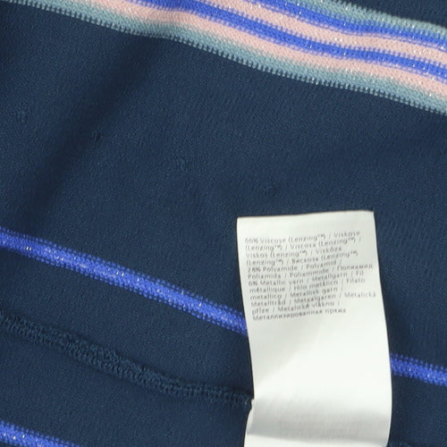 Nümph Women’s Blue Striped A-Line Knit Skirt Size M