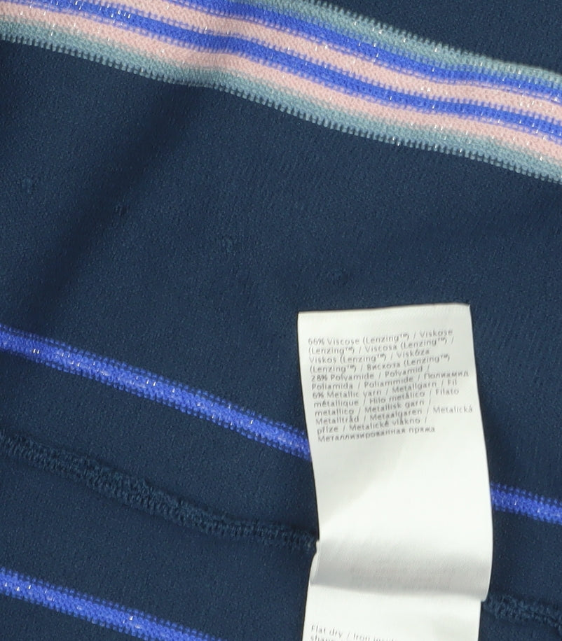 Nümph Women’s Blue Striped A-Line Knit Skirt Size M