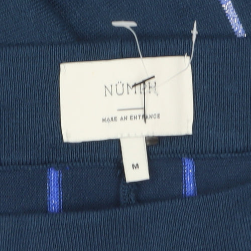 Nümph Women’s Blue Striped A-Line Knit Skirt Size M