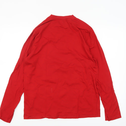 Disney Men's Red Christmas Crew Long Sleeve Pyjama Top M