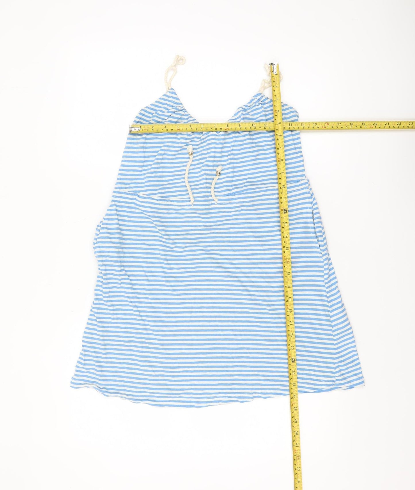 H&M Women’s Blue Striped Cotton Halter Camisole Top XS