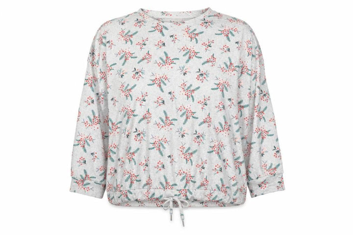 Nutmeg Women's Grey Floral Long Sleeve Pyjama Top Size 20