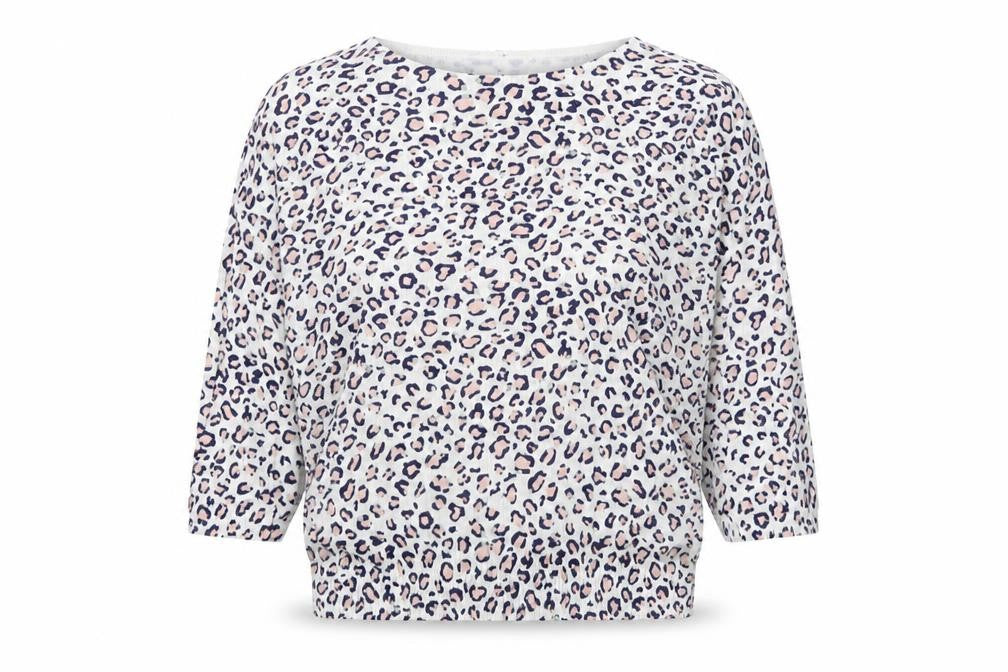 Front view of Wallis Women’s Multicoloured Leopard Knit Jumper L 3/4 Sleeve Pullover