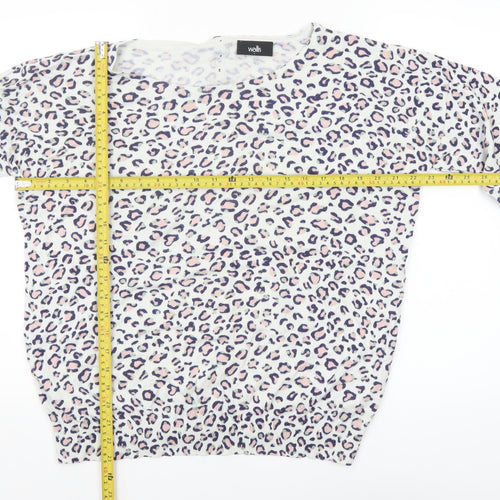Wallis Women’s Multicoloured Leopard Knit Jumper L 3/4 Sleeve Pullover