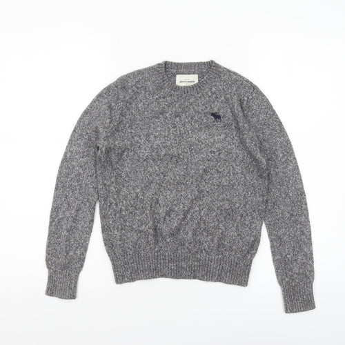 Abercrombie Kids Boys Grey Crew Neck Jumper Size 10 Cotton Blend