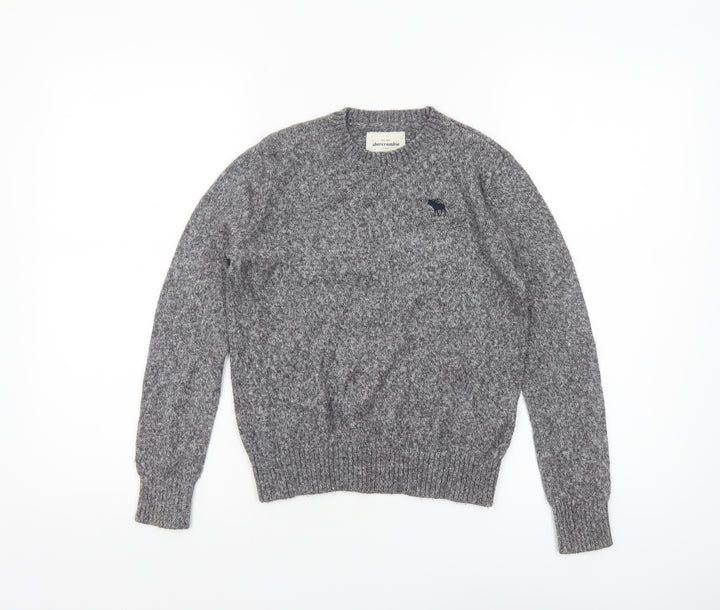 Abercrombie Kids Boys Grey Crew Neck Jumper Size 10 Cotton Blend