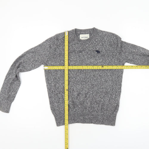 Abercrombie Kids Boys Grey Crew Neck Jumper Size 10 Cotton Blend