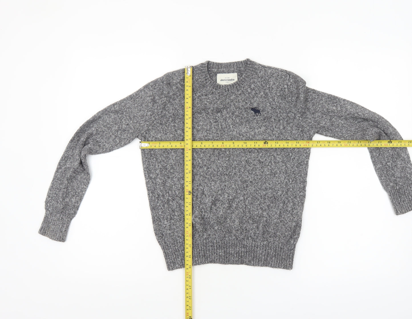 Abercrombie Kids Boys Grey Crew Neck Jumper Size 10 Cotton Blend