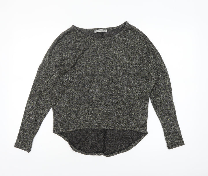 Atmosphere Womens Grey Metallic Long Sleeve Relaxed Knit Jumper Size 8