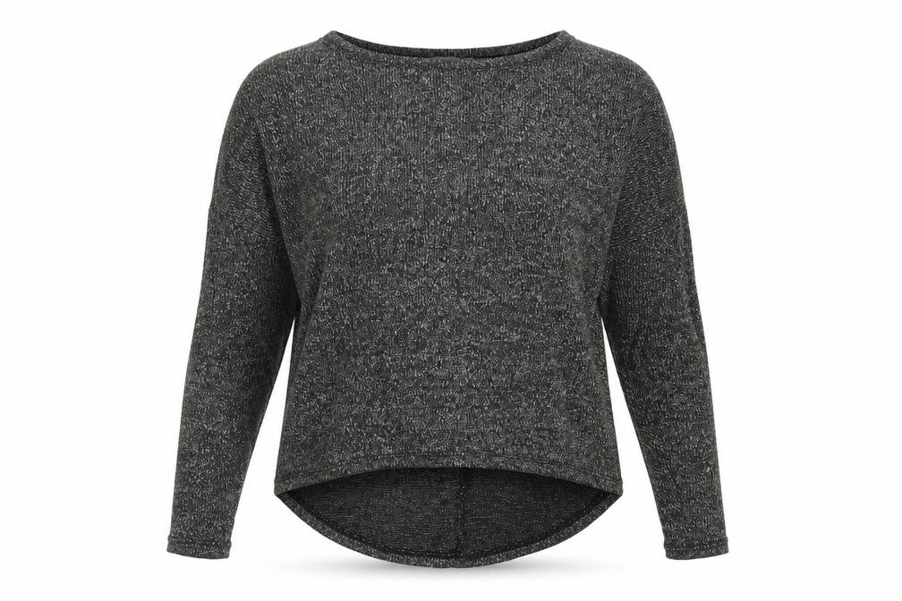 Atmosphere Womens Grey Metallic Long Sleeve Relaxed Knit Jumper Size 8