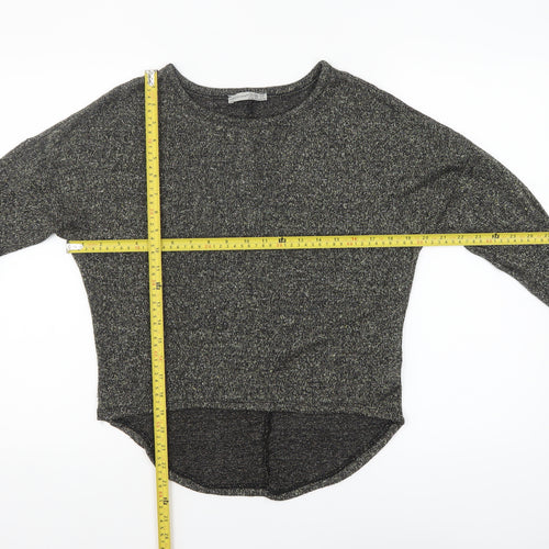 Atmosphere Womens Grey Metallic Long Sleeve Relaxed Knit Jumper Size 8