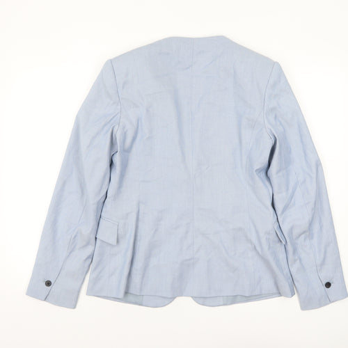 Zara Women Blue Tailored Single-Breasted Blazer Size 12