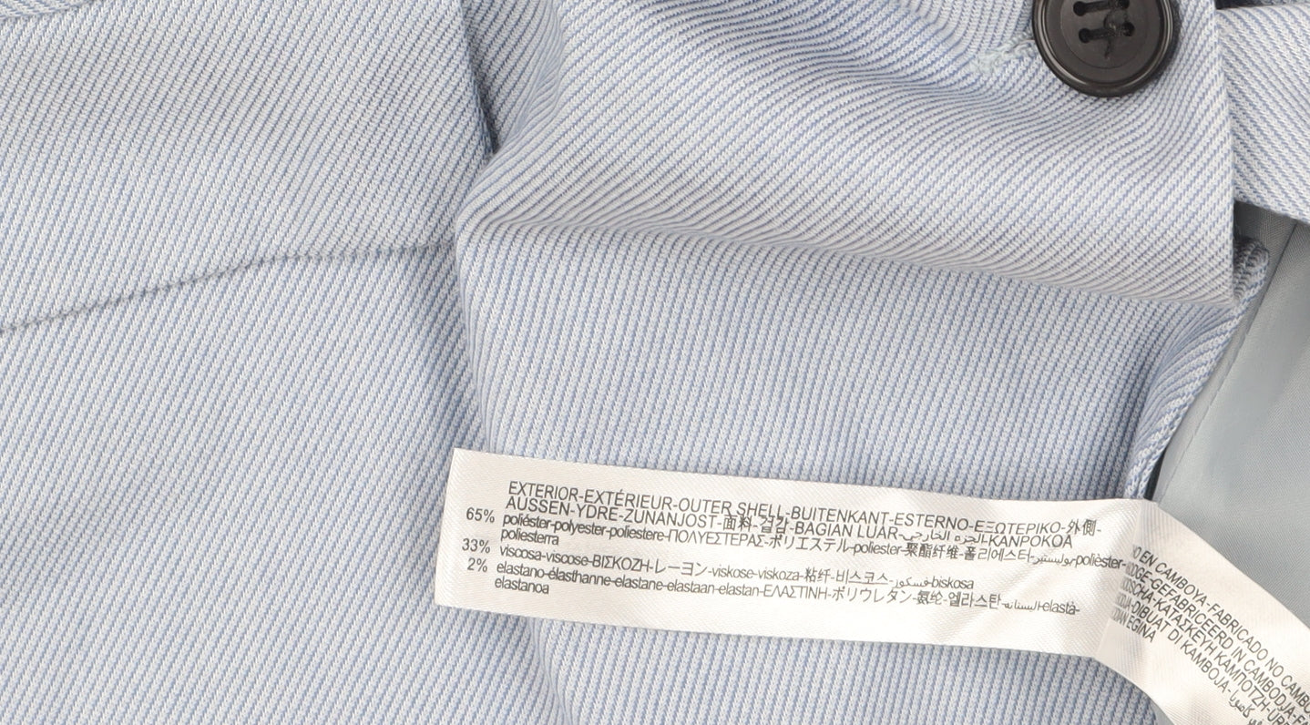 Zara Women Blue Tailored Single-Breasted Blazer Size 12