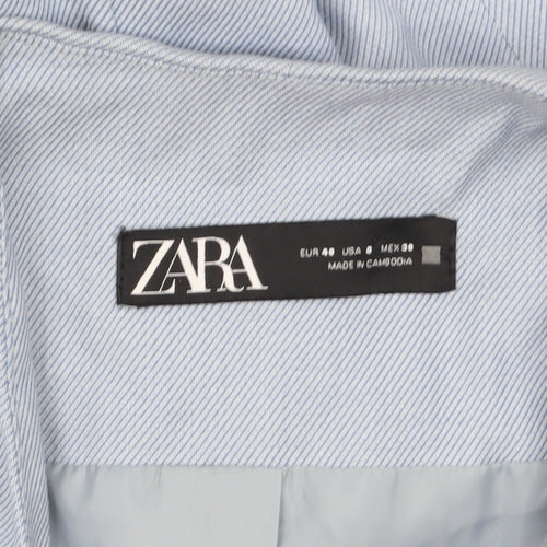 Zara Women Blue Tailored Single-Breasted Blazer Size 12