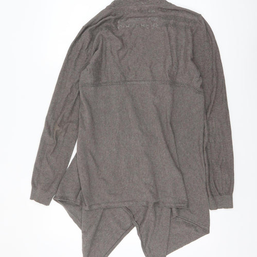 FatFace Women’s Brown Long Sleeve Open Knit Cotton Cardigan Size 12