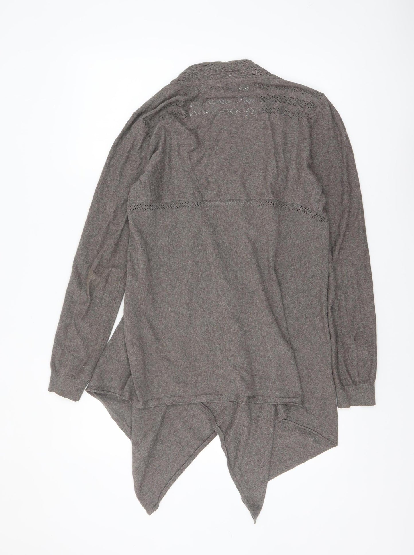 FatFace Women’s Brown Long Sleeve Open Knit Cotton Cardigan Size 12