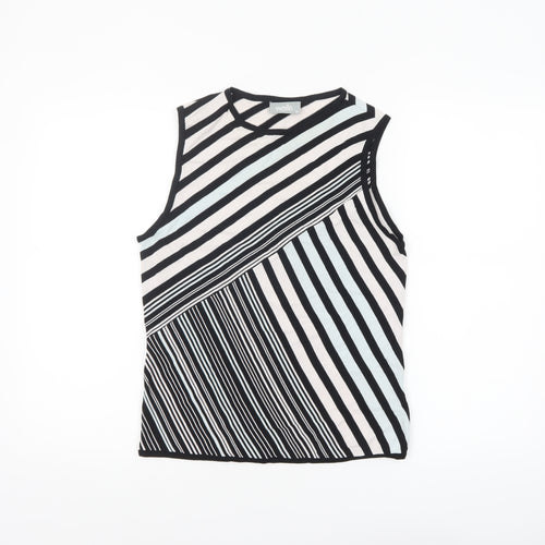 Wallis Women's Multicoloured Striped Sleeveless Knit Tank Top Size 14