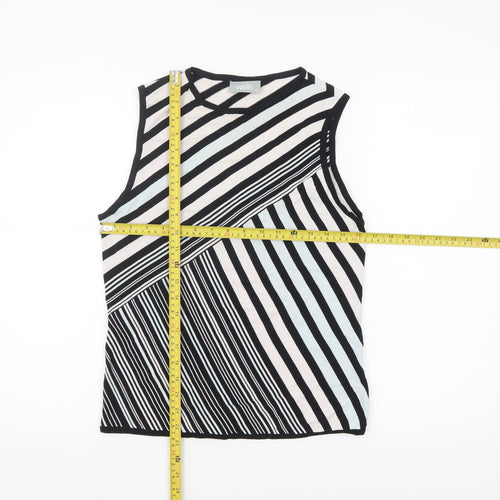 Wallis Women's Multicoloured Striped Sleeveless Knit Tank Top Size 14