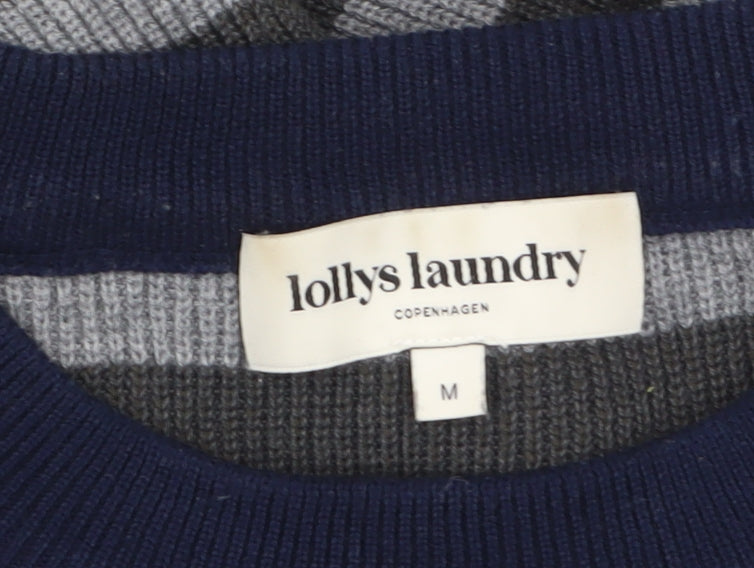Lollys Laundry Women Grey Striped Pullover Jumper Size M