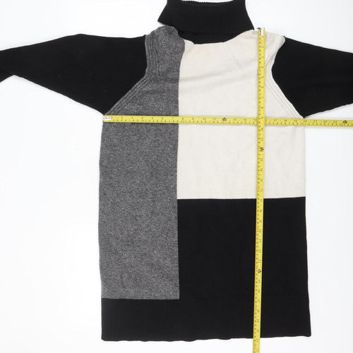 River Island Women’s Multicolour Roll Neck Tunic Jumper Size S