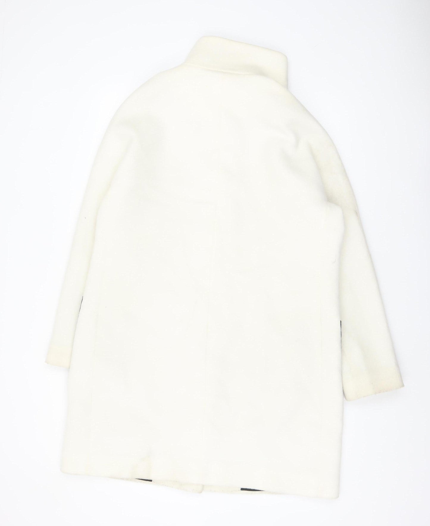 DKNY Women’s Ivory Wool Blend Overcoat Size 12 Long Designer Style