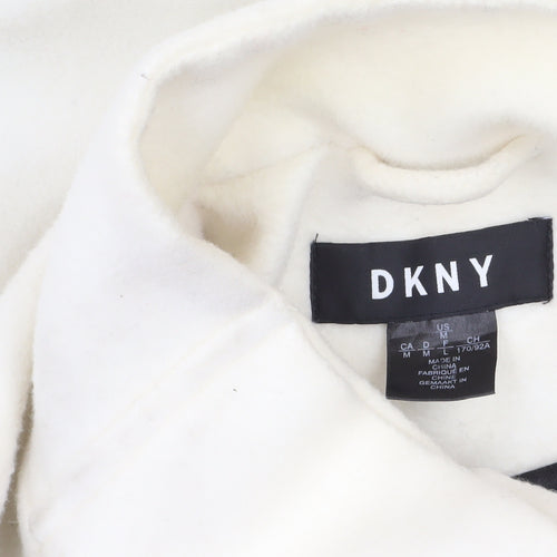DKNY Women’s Ivory Wool Blend Overcoat Size 12 Long Designer Style
