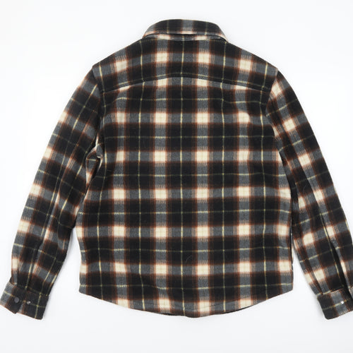 Marks and Spencer Men's Brown Check Flannel Jacket Size S Casual