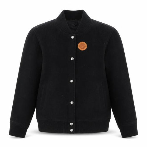 Uniqlo Mens Black Wool Varsity Jacket M Regular Stand-Up Collar