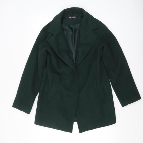 Miss Selfridge Women’s Green Wool Blend Mid-Length Coat UK 8