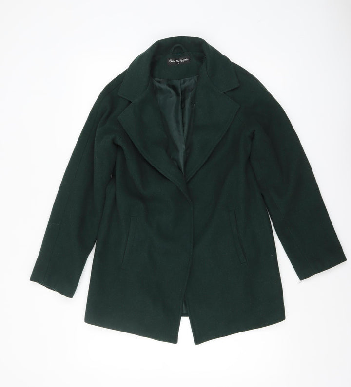 Miss Selfridge Women’s Green Wool Blend Mid-Length Coat UK 8