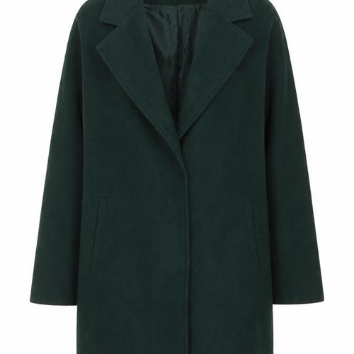 Miss Selfridge Women’s Green Wool Blend Mid-Length Coat UK 8