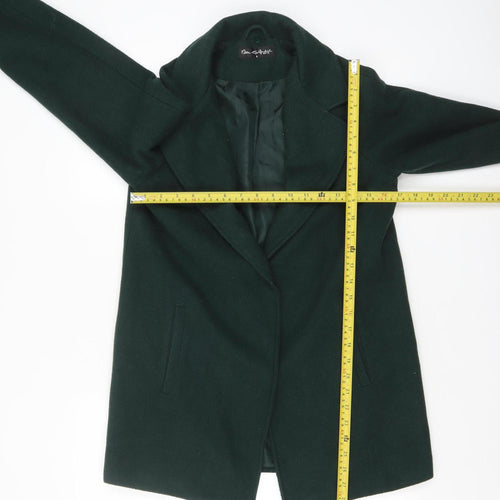 Miss Selfridge Women’s Green Wool Blend Mid-Length Coat UK 8