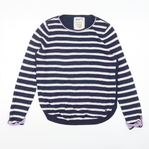 Mantaray Women Blue Striped Long Sleeve Pullover Jumper Size 12