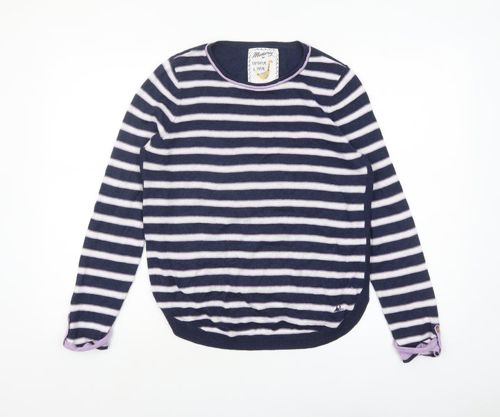 Mantaray Women Blue Striped Long Sleeve Pullover Jumper Size 12