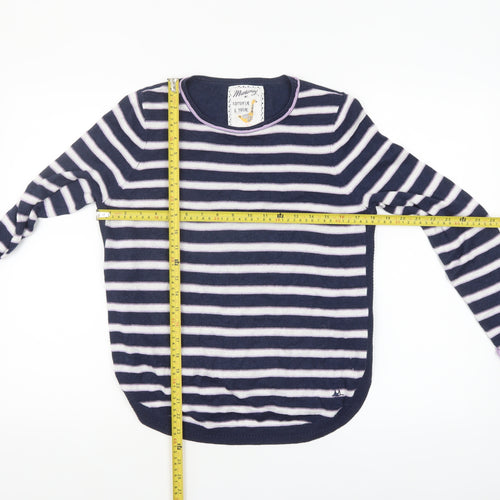 Mantaray Women Blue Striped Long Sleeve Pullover Jumper Size 12