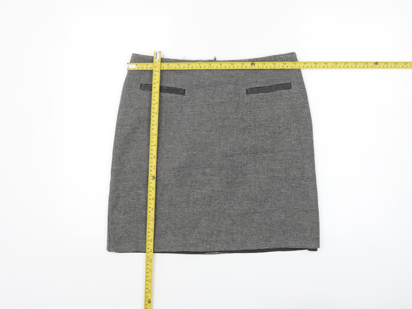 George Women’s Grey Check Tweed Pencil Skirt Size 12