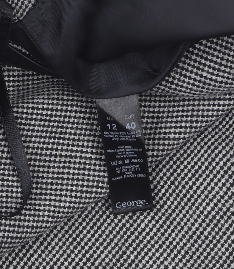 George Women’s Grey Check Tweed Pencil Skirt Size 12