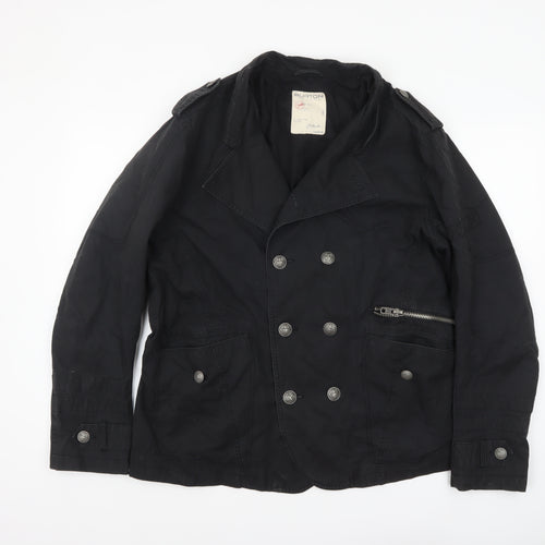 Burton Men's Black Cotton Pea Coat Jacket Size L Regular