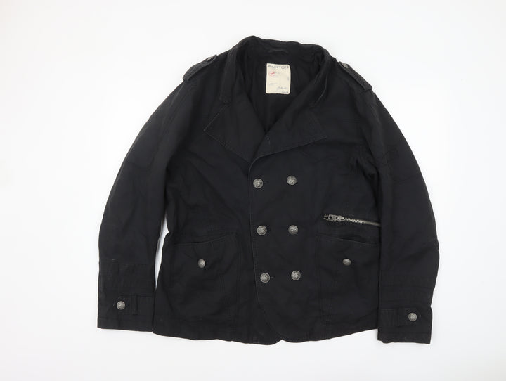 Burton Men's Black Cotton Pea Coat Jacket Size L Regular