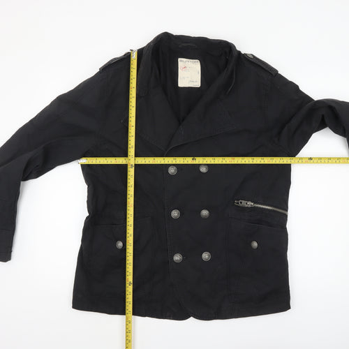 Burton Men's Black Cotton Pea Coat Jacket Size L Regular
